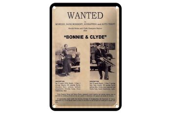 Panneau en étain indiquant 12x18cm, je voulais une décoration Bonnie Clyde 1
