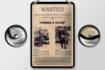 Panneau en étain indiquant 12x18cm, je voulais une décoration Bonnie Clyde 2