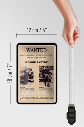 Panneau en étain indiquant 12x18cm, je voulais une décoration Bonnie Clyde 5