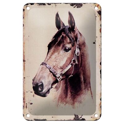 Cartel de chapa Retro, 12x18cm, retrato, cabeza de caballo, decoración de regalo