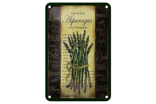 Blechschild Spruch 12x18cm Cafe de Paris Asparagus Spargel Dekoration