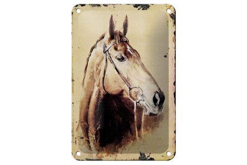 Blechschild Retro 12x18cm Portrait Pferd Kopf Dekoration