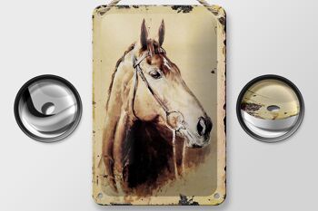 Signe en étain rétro 12x18cm, Portrait tête de cheval, décoration 2