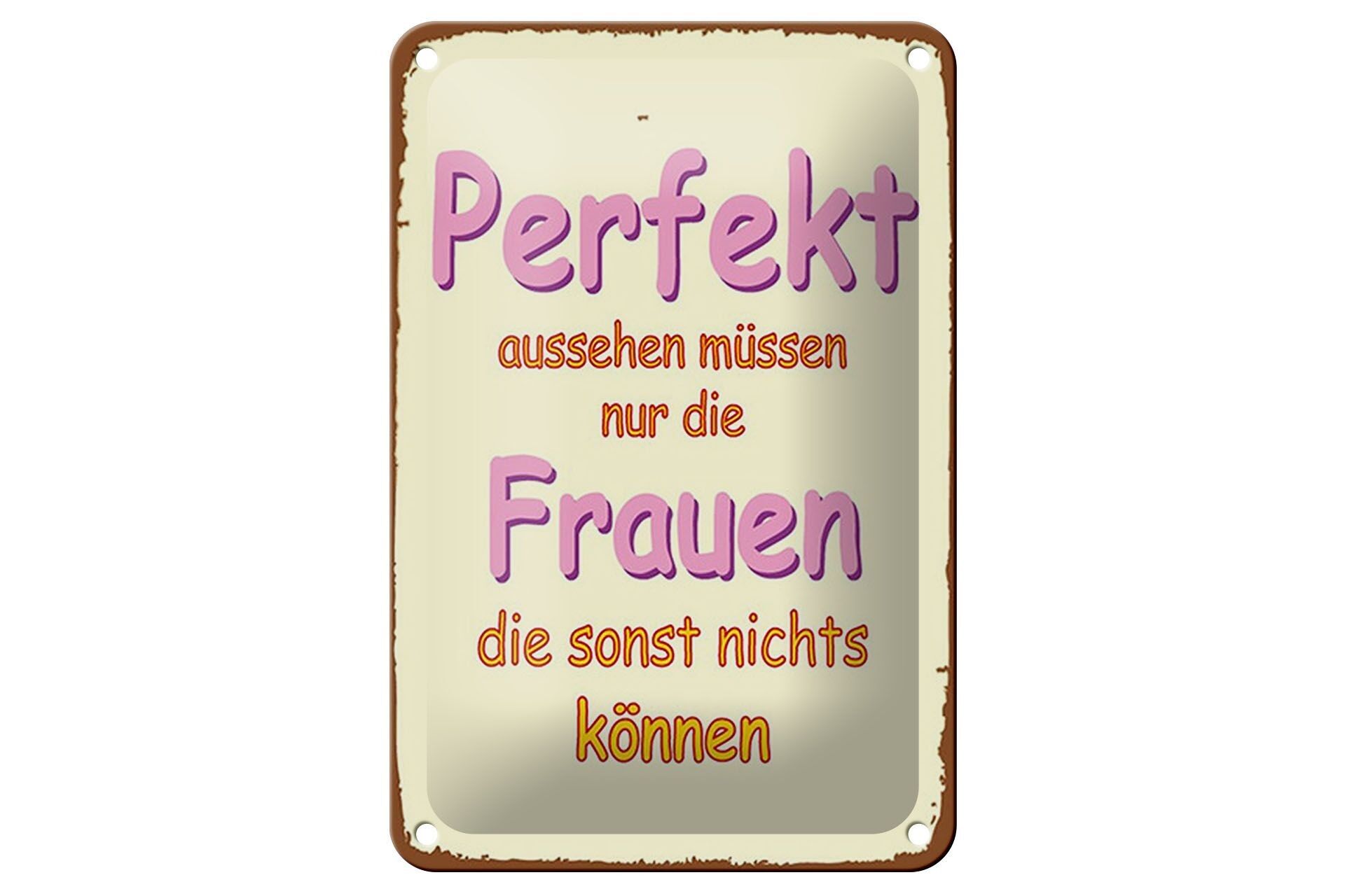 Targa in metallo con scritta "Solo le donne sembrano" 12 x 18 cm, decorazione perfetta