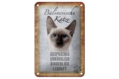 Blechschild Spruch 12x18cm balinesische Katze Geschenk Dekoration