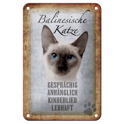 Blechschild Spruch 12x18cm balinesische Katze Geschenk Dekoration