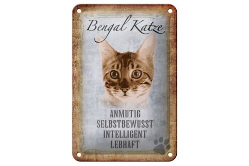 Blechschild Spruch 12x18cm Bengal Katze Geschenk Dekoration