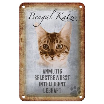 Blechschild Spruch 12x18cm Bengal Katze Geschenk Dekoration