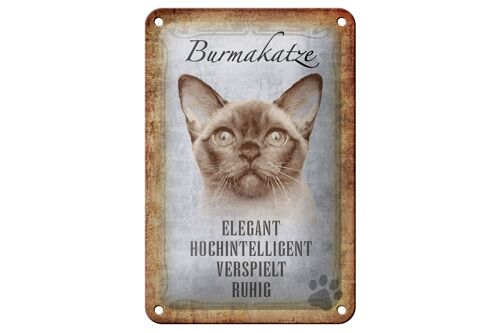 Blechschild Spruch 12x18cm Burmakatze Katze Geschenk Dekoration