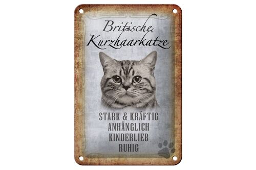 Blechschild Spruch 12x18cm britische Kurzhaarkatze Geschenk Dekoration