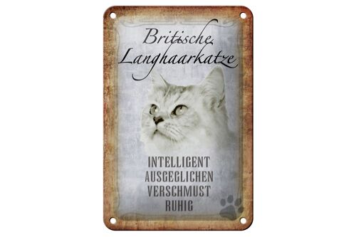 Blechschild Spruch 12x18cm britische Langhaarkatze Geschenk Dekoration