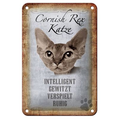 Blechschild Spruch 12x18cm Cornish Rex Katze Geschenk Dekoration