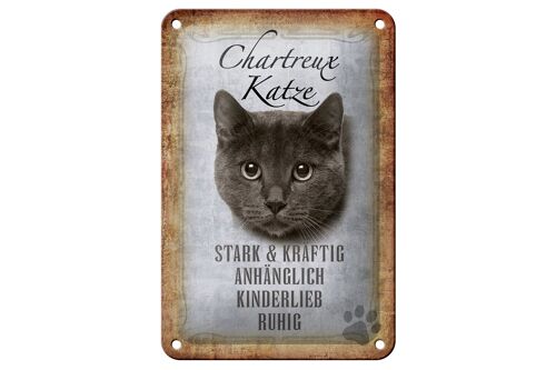 Blechschild Spruch 12x18cm Chartreux Katze stark Geschenk Dekoration