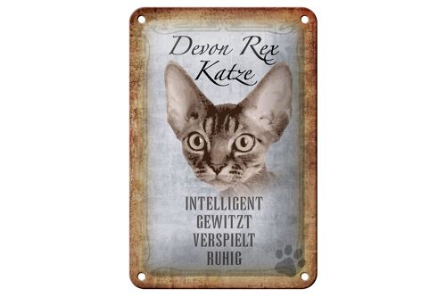 Blechschild Spruch 12x18cm Devon Rex Katze intelligent Dekoration