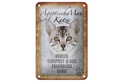 Blechschild Spruch 12x18cm Ägyptische Mau Katze Geschenk Dekoration