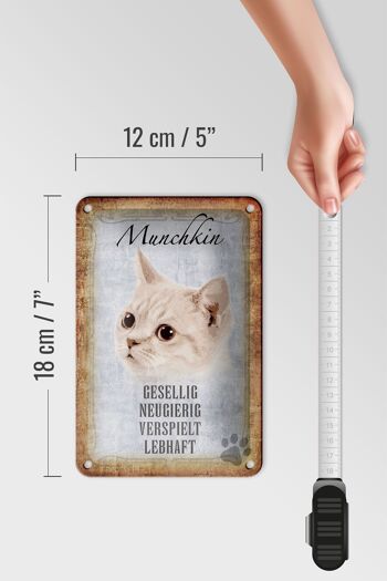 Panneau en étain disant chat Munchkin, 12x18cm, décoration cadeau animée 5