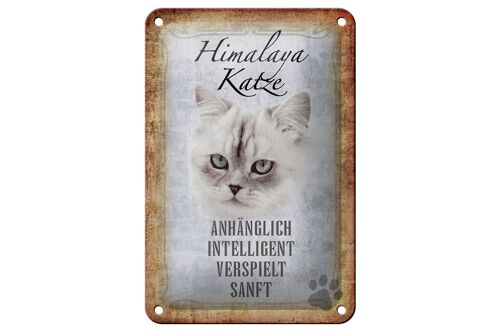 Blechschild Spruch 12x18cm Himalaya Katze sanft Geschenk Dekoration