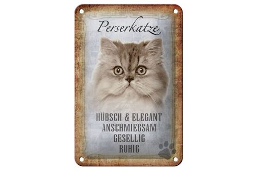 Blechschild Spruch 12x18cm Perserkatze Katze hübsch Dekoration