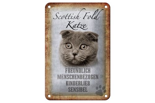 Blechschild Spruch 12x18cm Scottish Fold Katze Geschenk Dekoration