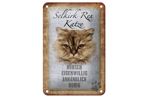 Blechschild Spruch 12x18cm Selkirk Rex Katze ruhig Geschenk Dekoration