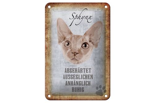 Blechschild Spruch 12x18cm Sphynx Katze Geschenk Wanddeko Dekoration