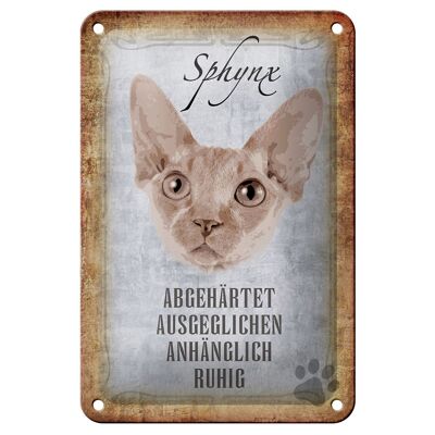 Blechschild Spruch 12x18cm Sphynx Katze Geschenk Wanddeko Dekoration