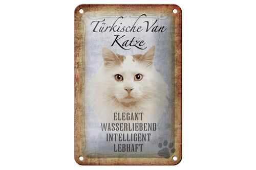 Blechschild Spruch 12x18cm türkische Van Katze Geschenk Dekoration
