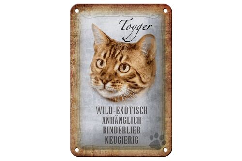 Blechschild Spruch 12x18cm Toyger Katze Geschenk Wandbild Dekoration