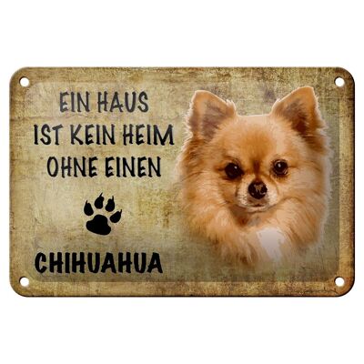 Cartel de chapa con texto "Perro chihuahua" de 18x12 cm sin decoración del hogar