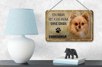 Panneau en étain indiquant un chien Chihuahua sans décoration pour la maison, 18x12cm 4