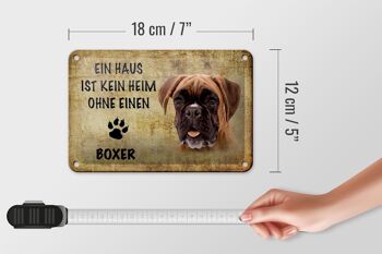 Plaque en étain disant chien boxer 18x12cm sans décoration d'intérieur 5