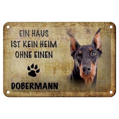 Letrero de chapa que dice perro Doberman de 18x12 cm sin decoración del hogar