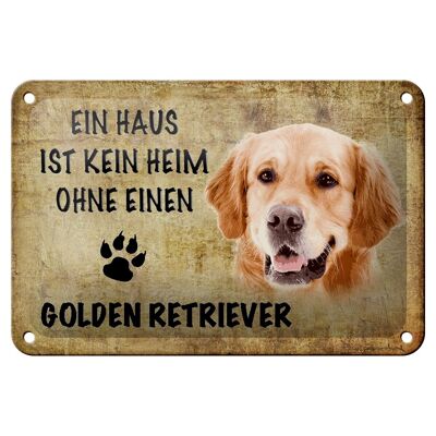 Letrero de chapa que dice decoración de regalo de perro Golden Retriever de 18x12 cm