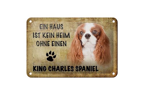 Blechschild Spruch 18x12cm King Charles Spaniel Hund Dekoration