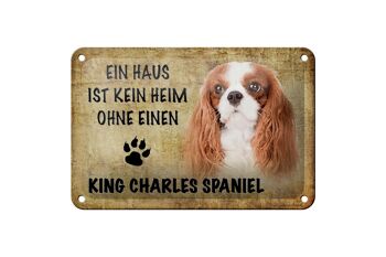 Panneau en étain disant 18x12cm, décoration de chien King Charles Spaniel 1