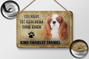 Panneau en étain disant 18x12cm, décoration de chien King Charles Spaniel 2