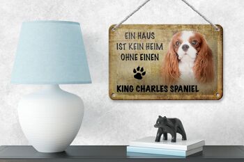 Panneau en étain disant 18x12cm, décoration de chien King Charles Spaniel 4