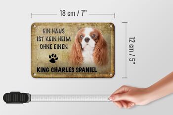 Panneau en étain disant 18x12cm, décoration de chien King Charles Spaniel 5