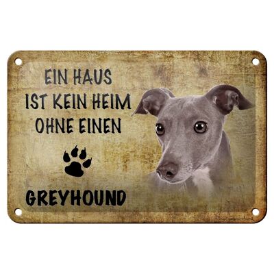 Tin sign saying 18x12cm Greyhound dog without no home decoration