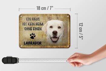 Panneau en étain indiquant un chien labrador sans décoration pour la maison, 18x12cm 5