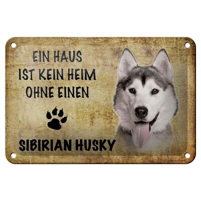 Letrero de chapa que dice decoración de regalo de perro husky siberiano de 18x12 cm