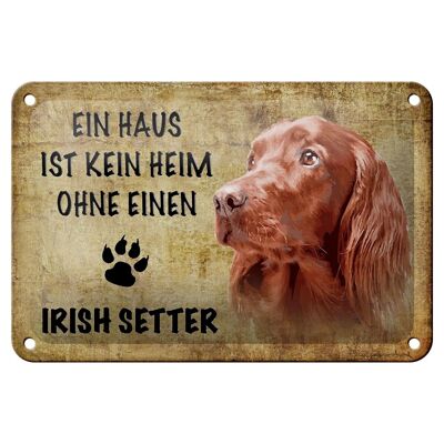 Targa in metallo con scritta "Setter irlandese", decorazione regalo da 18 x 12 cm