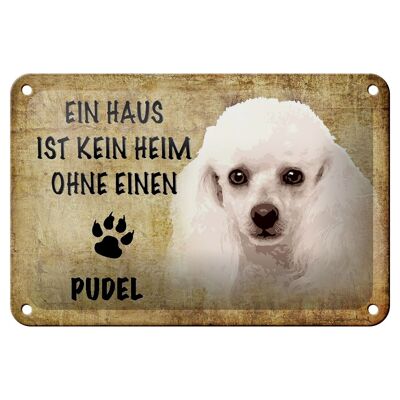 Tin sign saying 18x12cm poodle dog gift decoration