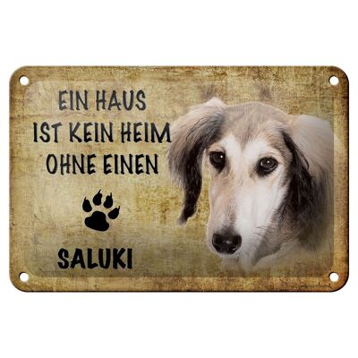 Cartel de chapa con texto "Perro Saluki" de 18x12 cm sin decoración del hogar