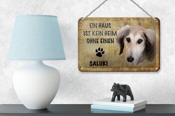 Panneau en étain disant chien Saluki sans décoration pour la maison, 18x12cm 4