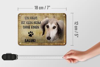 Panneau en étain disant chien Saluki sans décoration pour la maison, 18x12cm 5