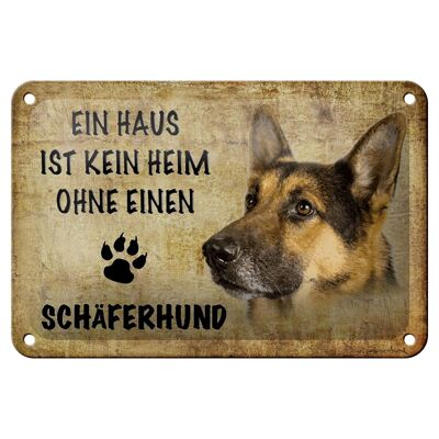 Cartel de chapa con texto "Perro pastor alemán de 18x12 cm" sin decoración del hogar