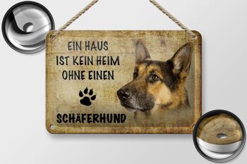 Panneau en étain disant « chien de berger allemand » sans décoration pour la maison, 18x12cm 2