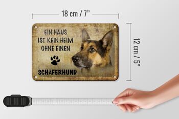 Panneau en étain disant « chien de berger allemand » sans décoration pour la maison, 18x12cm 5