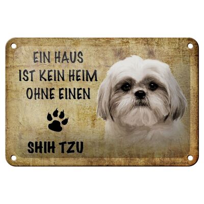 Letrero de chapa que dice decoración de regalo de perro Shih Tzu de 18x12 cm
